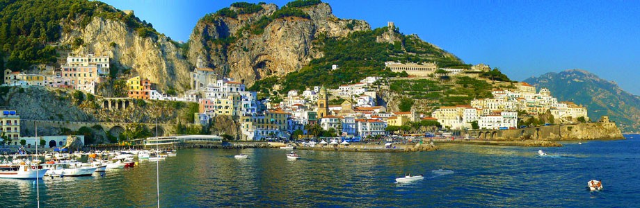 Taxi Service NCC in Amalfi View of Amalfi and its Saracen Tower